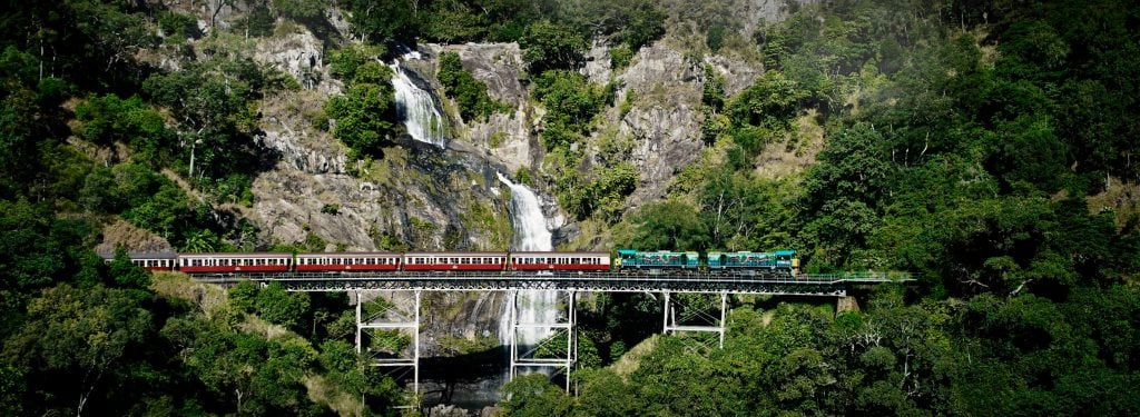 Kuranda train crosses stoney creek falls